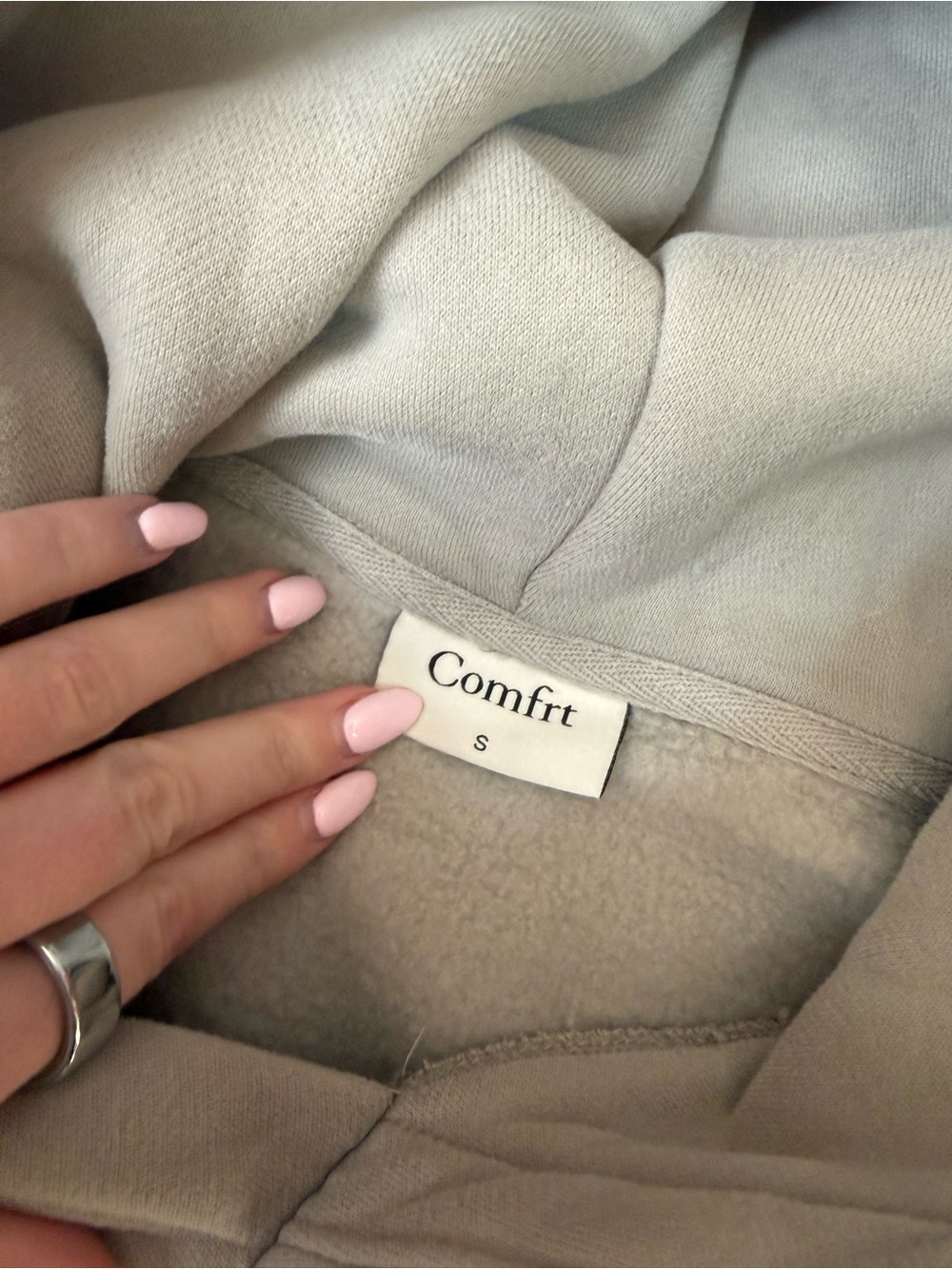 Comfrt Graphic Hooded Sweatshirt - Light Gray/Tan - Picture 2 of 3